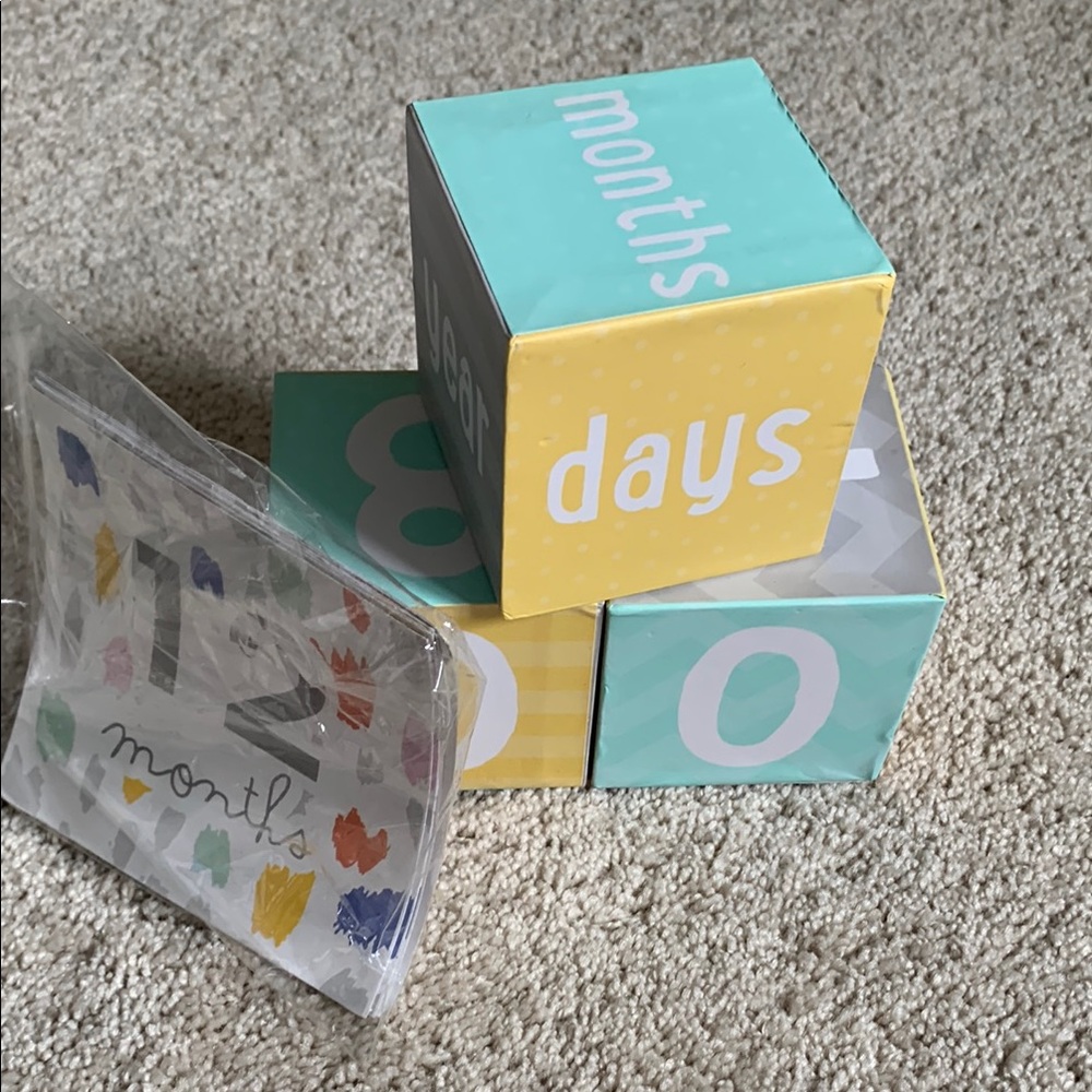Colorful Milestone Blocks for Kids with stickers